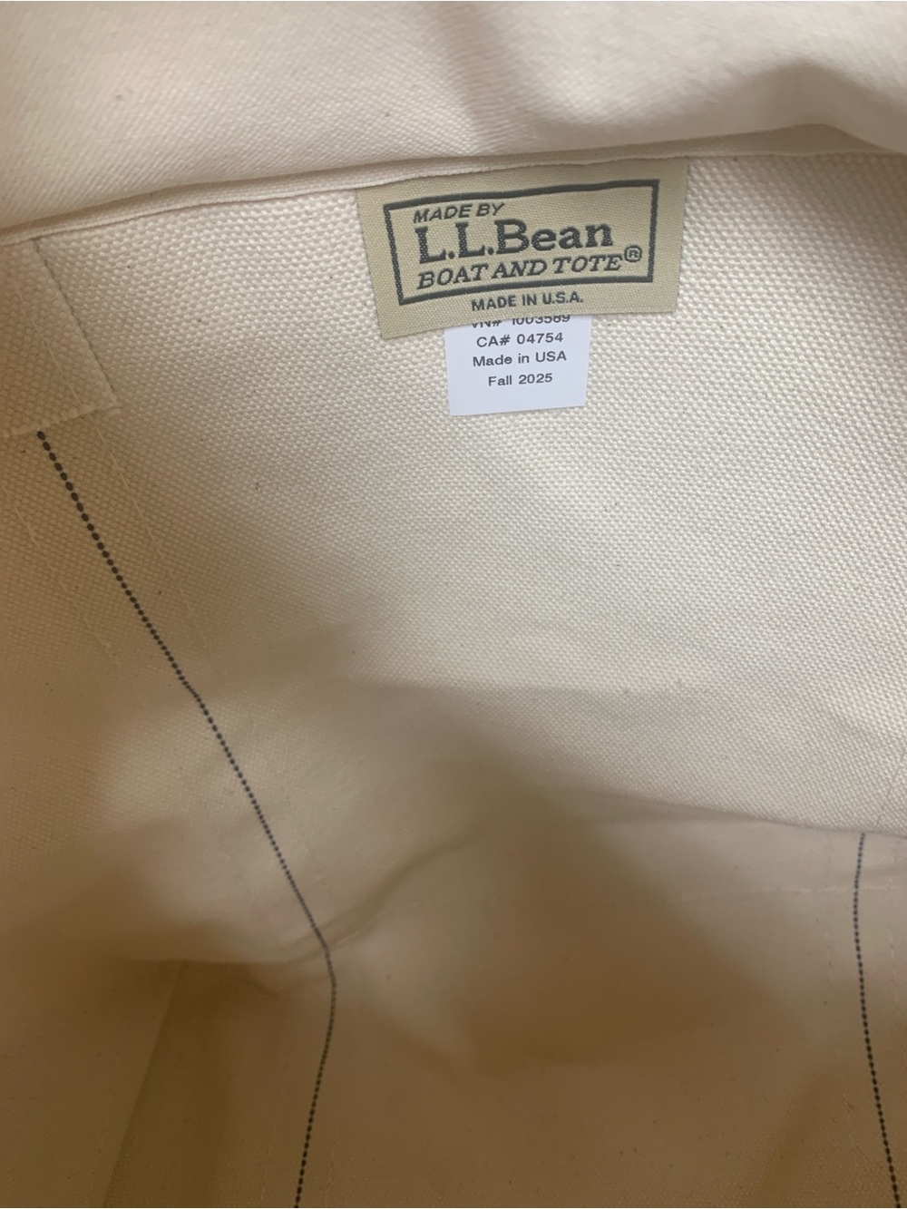 ROAMING LL Bean Cream Canvas Tote with Roaming Logo - Picture 3 of 7